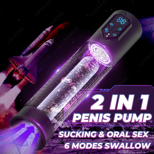 Waterproof Electric Pump Penis Erection Enlargement Automatic Vacuum Pump for Men 4 Suction Masturbating Sex Toy for Men