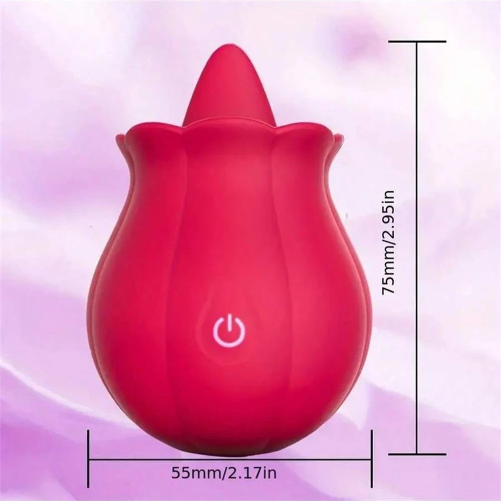 Rose Toy Swing Tongue Licking Vibrator Female Powerful Oral Nipple Clitoris Stimulator Massager Adults Goods Sex Toys for Women